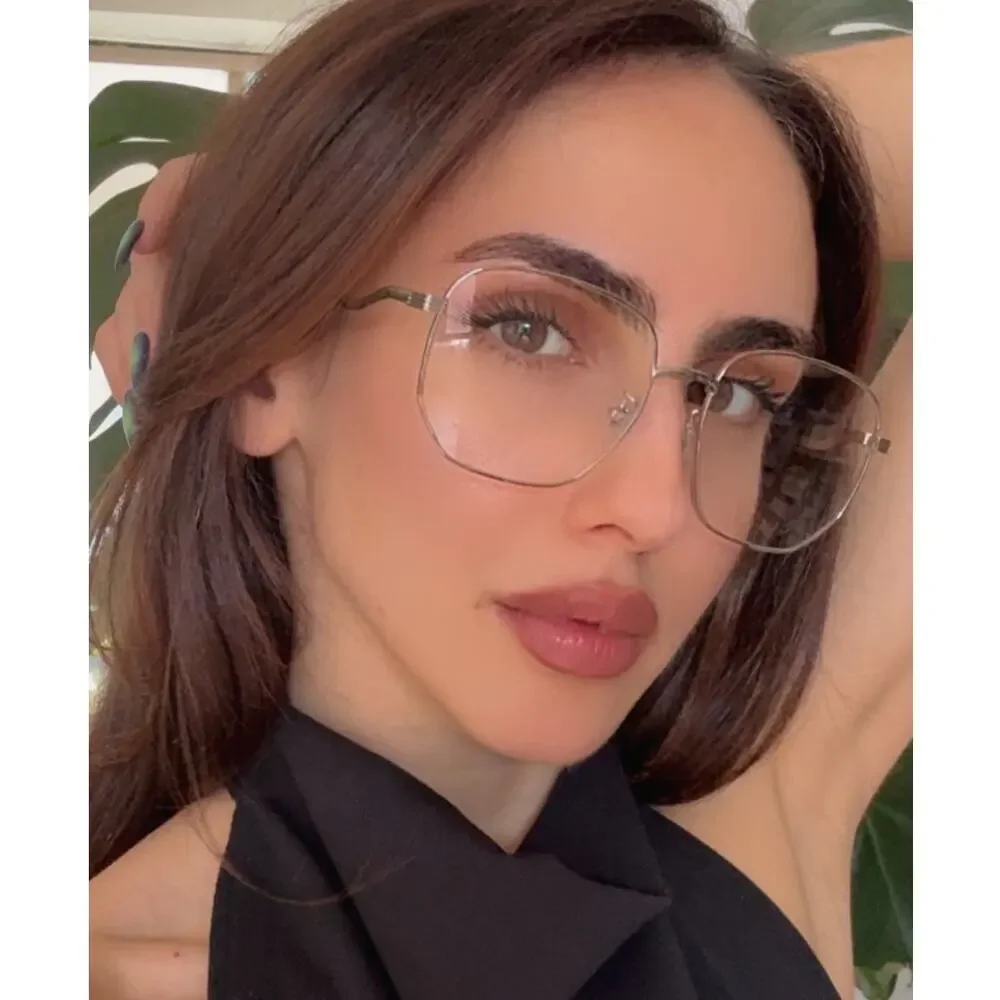 NEW Gucci GG0973O Silver Metal Oversized Square Frames